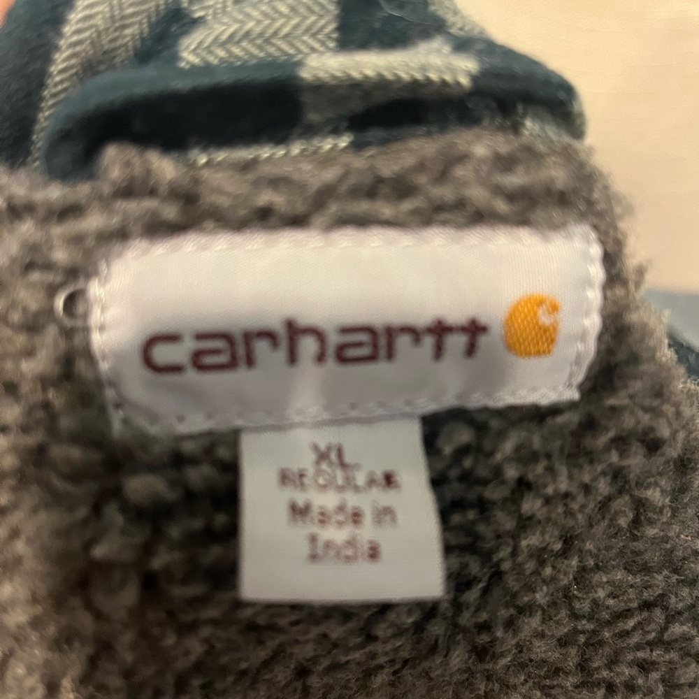 Carhartt Men’s NWOT lined Sherpa plaid jacket XL - Picture 4 of 6